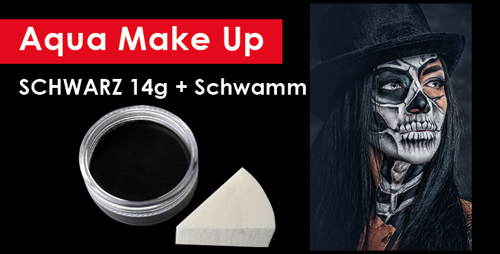 Premium-Aqua-Make-Up-Schwarz-14g-mit-passenden-Schwamm