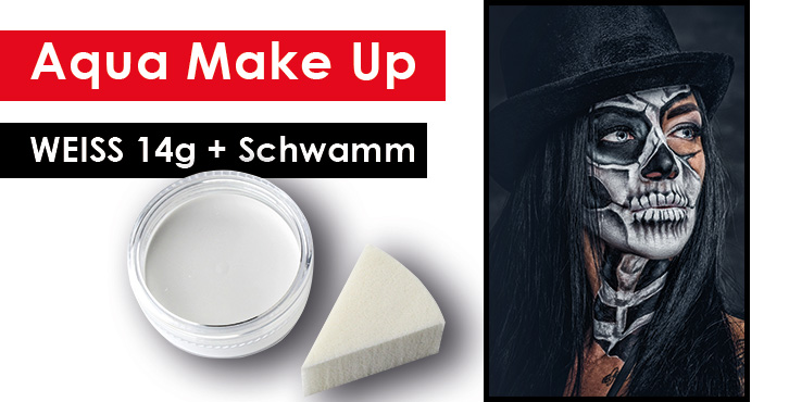 Premium-Aqua-Make-Up-Weiss-14g-mit-passenden-Schwamm